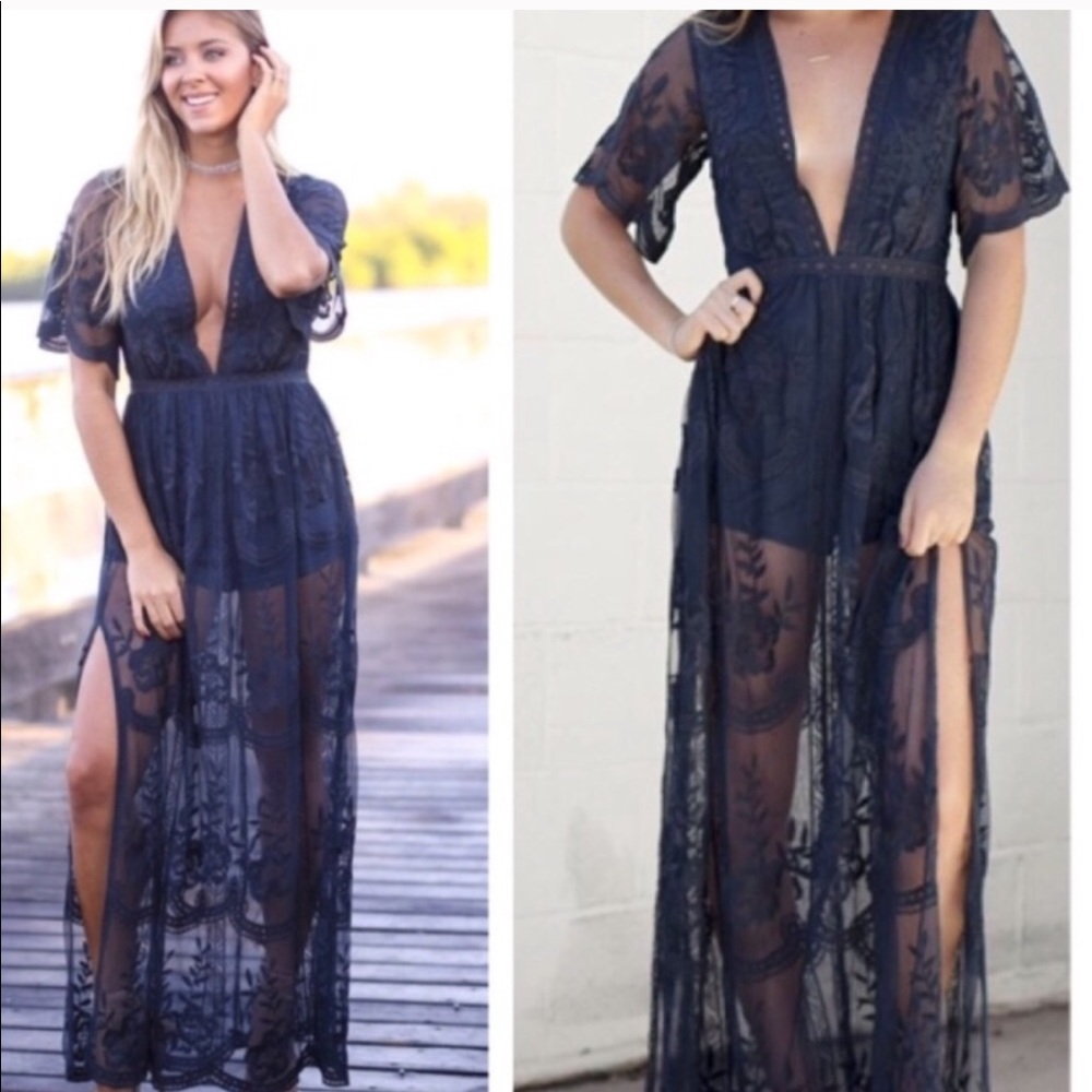 Honey punch black romper/maxi